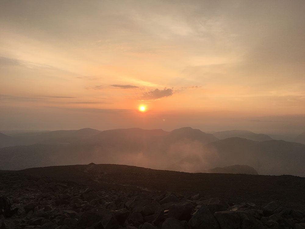  View from Scafell Pike at sunrise