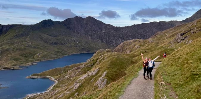 Sunrise lighting up Crib Goch on the National Three Peaks route
