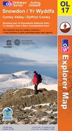 OS Explorer OL17 Map for Snowdon