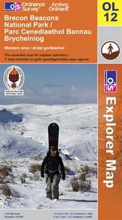 OS Explorer OL12 Map, Brecon Beacons National Park West &amp; Central