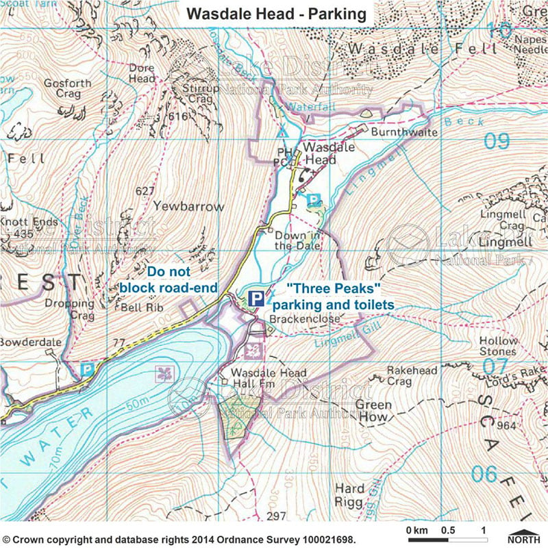 Wasdale Head parking map